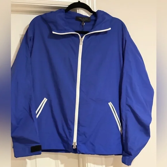 NWT Rag & Bone Blue Rain Jacket Sz S - Picture 2 of 5
